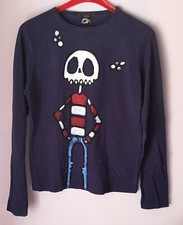 Maglietta T-shirt stampa scheletro manica lunga