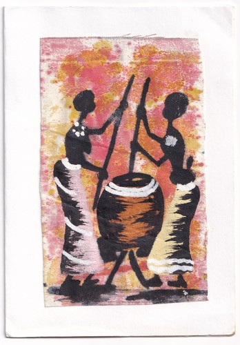 Vintage african hand painted - african,