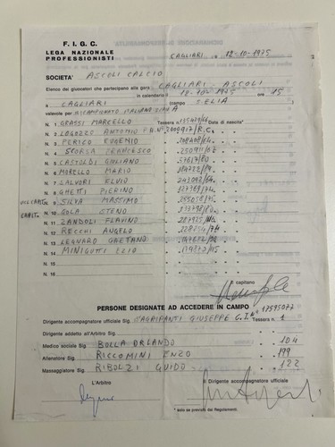 Cagliari vs ascoli - 12/10/75,