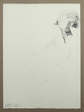 Emilio Greco, nudo, disegno a inchiostro, 1977, firmato e datato