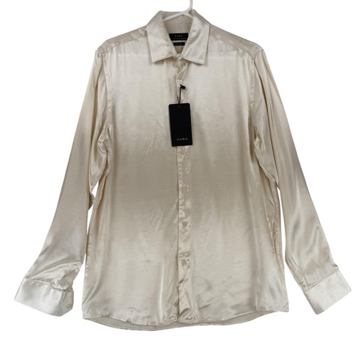 Zara camicia uomo media avorio