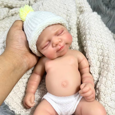 Bambola bambina 13" Mini Pascale Reborn silicone, corpo intero, Natale 