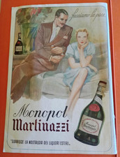 Bella pubblicità autarchica Brandy Monopol Martinazzi da rivista del 1944