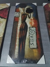 Quadro etnico vintage olio su