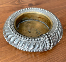 Antica cavigliera etnica d'argento montata a ciotola - posacenere