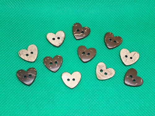 Bottone cuore cocco naturale