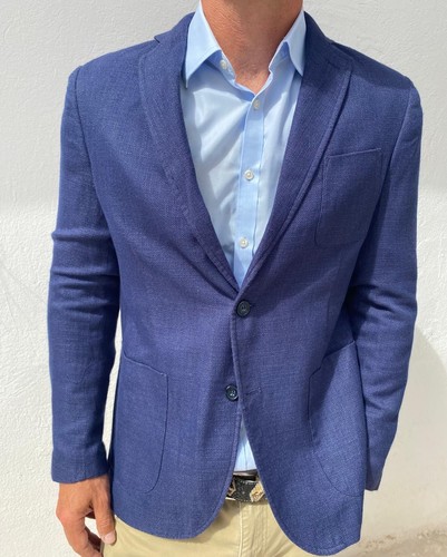 Blazer blu navy cotone - blu, e
