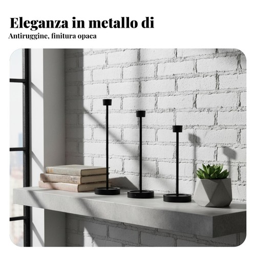 Portacandele vintage nero