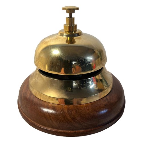Brass reception desk - brass, bell