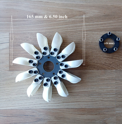 Ruota turbina pelton 165mm - ruota,