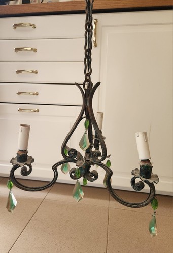 Lampadario ferro battuto - ferro,