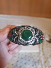 Bracciale rigido In stile Ottomano Con Pietre Colorate E Cristalli 