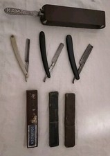 Lotto vecchi rasoi barbiere e coramella 