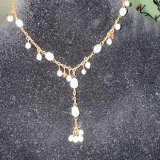 Perline a goccia color perla