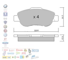 PASTIGLIE FRENO ANTERIORI FIAT