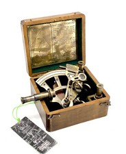 Sestante Telescopico Doppio Vintage Strumenti Marini Astrolabio Scatola Di Legno