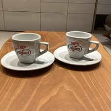 COPPIA TAZZINE CAFFÈ BAR CAFE SENZA VINTAGE CON PIATTINO SEGAFREDO
