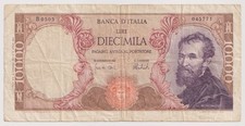 Banconote 10.000 lire Italia vintage, anno 1973