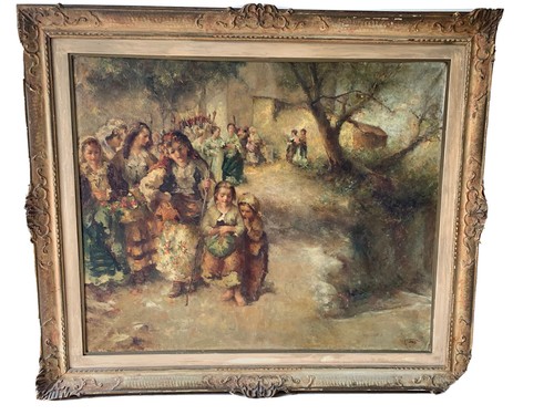 Quadro antico grande - , tela