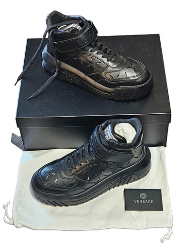 Versace men laserata leather - men's,