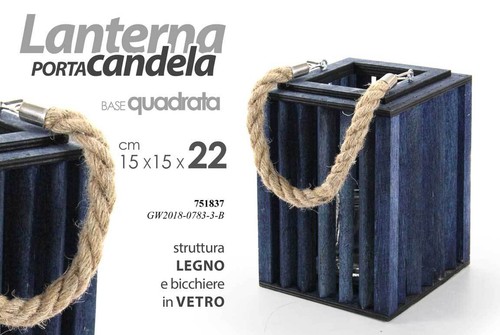 Lanterna portacandela quadrata - portacandela,