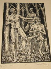 1939 Remo Wolf.  Xilografia -