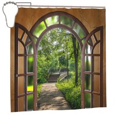 Tenda da doccia in legno per