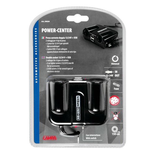 Presa corrente doppia con - di,