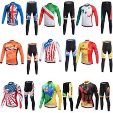 Miloto Team Maglia Ciclismo Manica Lunga Set Maglia Bici Uomo e Pantaloni Stretti Kit
