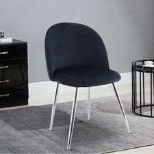 SET 4 SEDIE TAVOLO POLTRONA POLTRONCINA SALONE IN VELLUTO NERO CON PIEDI ARGENTO