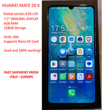 Huawei Mate 20 X 128GB/6GB RAM sbloccato/unlocked SIM, Global 20X EVR-L29, NFC