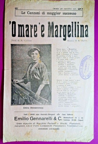 Mare margellina spartito - o, e