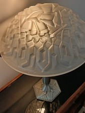 Importante Lampa firmata Degué. Art Deco 1930 Base in bronzo nichelato