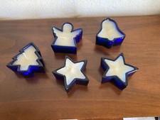 Set 5 portacandele segnaposto con candela. Mai usati.