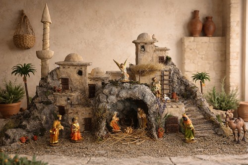 Presepe artigianale stile - presepe, in