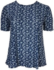 T-shirt blu bianca stampa