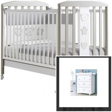 lettino a sbarre più settimino con vaschetta primi bagnetti