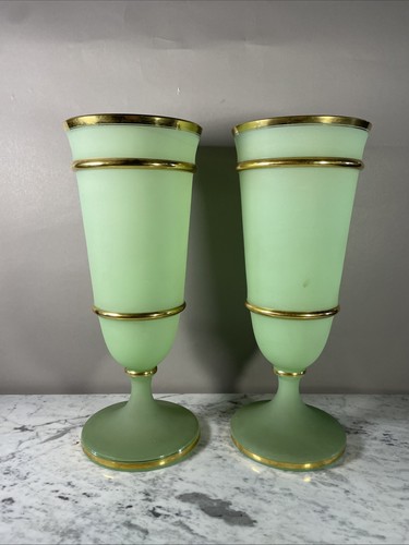 Paire vases opaline - en,