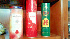 ✅?3 scatole di latta contenitori whisky vintage mumm champagne ballantines 