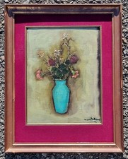 Pina Martellini ( Torino 1916 - ? ) già allieva di Guarlotti. "Fiori"olio tavola