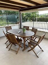 Tavolo Teak Allungabile + 4 Sedie + 2 Poltrone