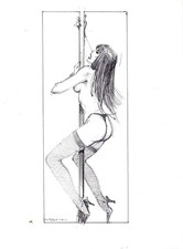 LOREDANO UGOLINI - Tavola originale Illustrazione  "Dancer"
