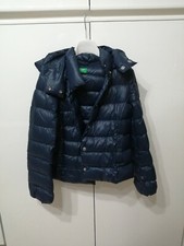 giubbotto piumino 100 gr bimba Benetton blu scuro 6/8 anni cappuccio ?‍♀️