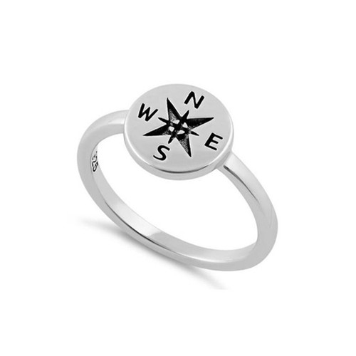 Anello bussola argento - a,