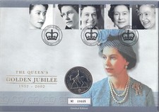 Gran Bretagna 2002 Giubileo d'Oro della Regina Elisabetta II Moneta + FDC