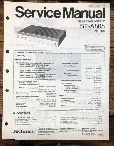 Technics a808 amplificatore - technics, se-a808