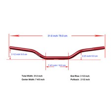 1.0" Handlebar Red Aluminum