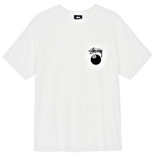 Stussy ‘8 Ball’ White T Shirt, size S, Maglietta Stussy '8 Ball' Bianca Taglia S