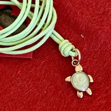 Dodo Pomellato Collana Ciondolo Tartaruga Marina Oro Rosa Smalto Verde Acqua Ori