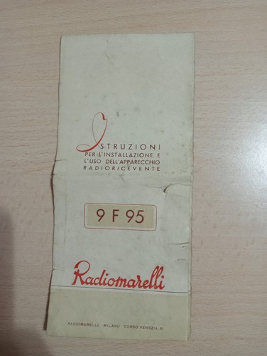 Radiomarelli 9f95 manuale - radiomarelli,